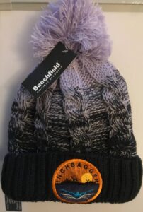 Bobble hat - Black & mauve